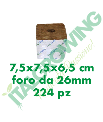 Cube Of Rockwool Speedgrow 7,5x7,5x6,5 (Hole 26 mm) 224 Pieces 85,00 €